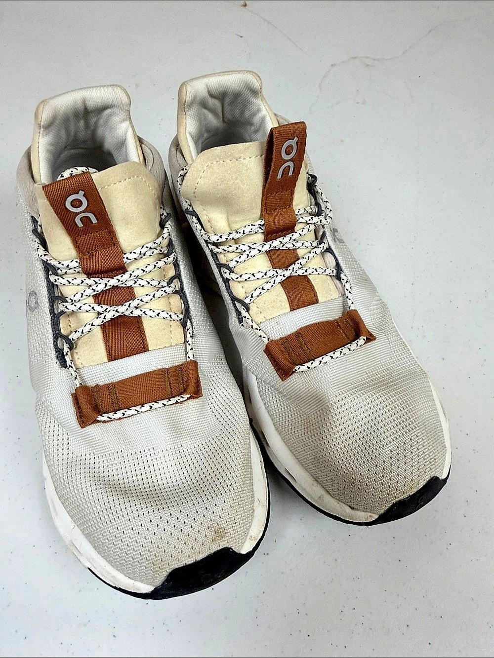 On Cloudnova White Pearl Brown Women's Sneakers in White & Brown